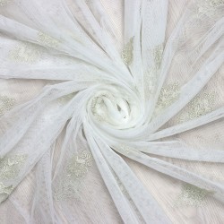 Roma V-4 Wholesale Brode Embroidered Tulle Curtain Fabrics Living Room and Bedroom Curtains 4 Models 100% Polyester