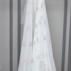 Roma V-5 Wholesale Brode Embroidered Tulle Curtain Fabrics Living Room and Bedroom Curtains 4 Models 100% Polyester