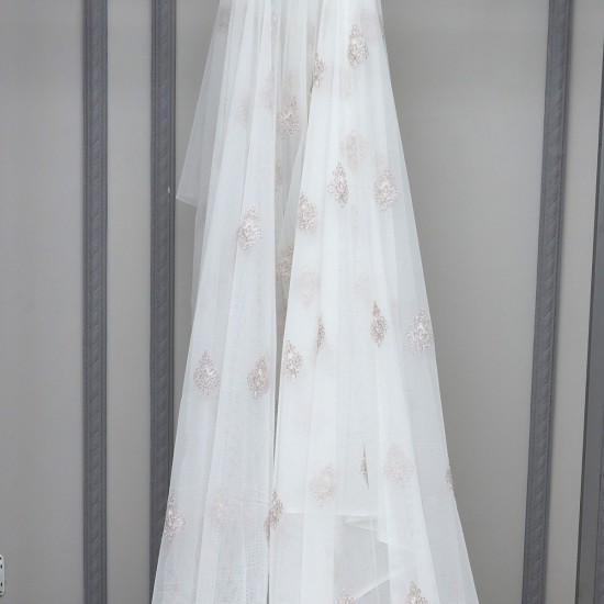 Roma V-5 Wholesale Brode Embroidered Tulle Curtain Fabrics Living Room and Bedroom Curtains 4 Models 100% Polyester