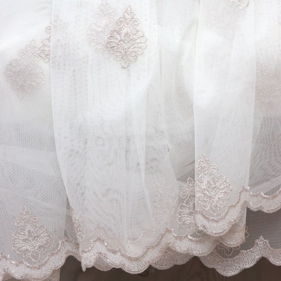 Roma V-5 Wholesale Brode Embroidered Tulle Curtain Fabrics Living Room and Bedroom Curtains 4 Models 100% Polyester