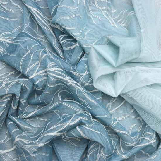 Sarmaşık V-500 Wholesale Brode Tulle Curtain Fabrics Living Room and Bedroom Curtains 2 Models 100% Polyester