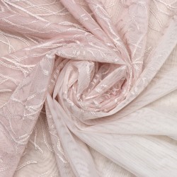 Sarmaşık V-700 Wholesale Brode Tulle Curtain Fabrics Living Room and Bedroom Curtains 2 Models 100% Polyester