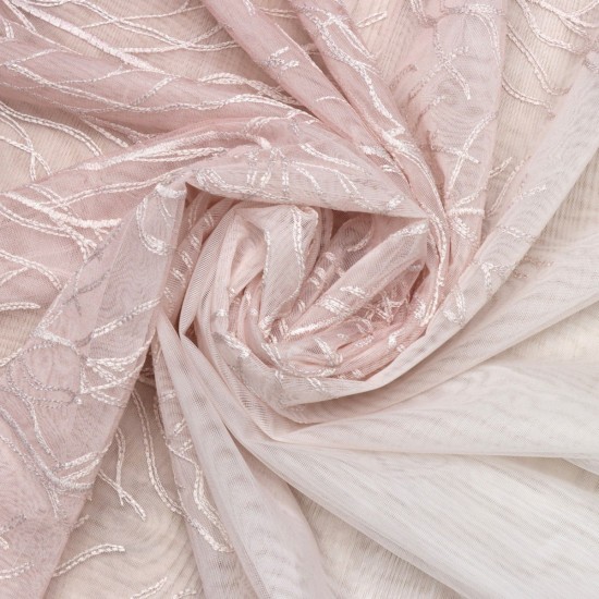 Sarmaşık V-700 Wholesale Brode Tulle Curtain Fabrics Living Room and Bedroom Curtains 2 Models 100% Polyester