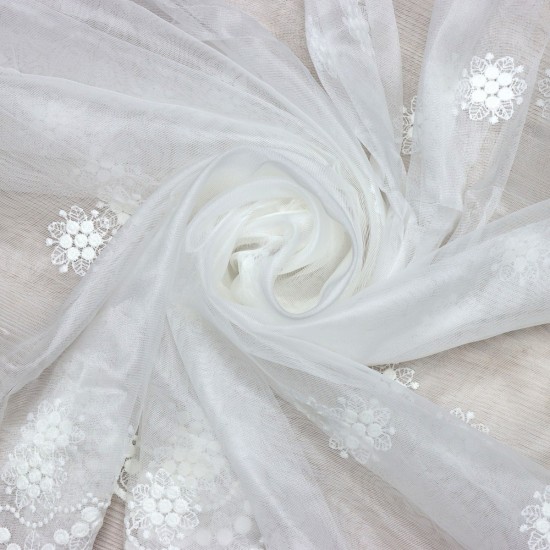 Tebriz V--3 Wholesale Brode Embroidered Tulle Curtain Fabrics Living Room and Bedroom Curtains 4 Models 100% Polyester