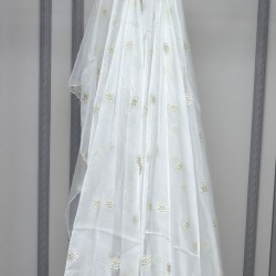 Tebriz V-4 Wholesale Brode Embroidered Tulle Curtain Fabrics Living Room and Bedroom Curtains 4 Models 100% Polyester