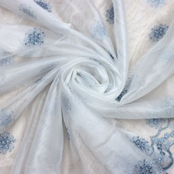 Tebriz V-34 Wholesale Brode Embroidered Tulle Curtain Fabrics Living Room and Bedroom Curtains 4 Models 100% Polyester