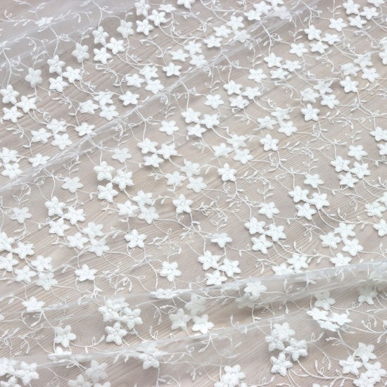 Tiflis V-1 Wholesale Brode Embroidered Tulle Curtain Fabrics Living Room and Bedroom Curtains 2 Models 100% Polyester