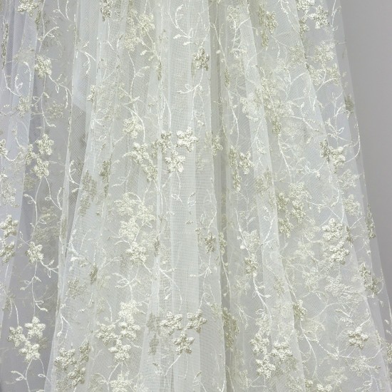Tiflis V-4 Wholesale Brode Embroidered Tulle Curtain Fabrics Living Room and Bedroom Curtains 2 Models 100% Polyester