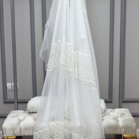 Venüs V--40 Wholesale Brode Embroidered Tulle Curtain Fabrics Living Room and Bedroom Curtains 5 Models 100% Polyester