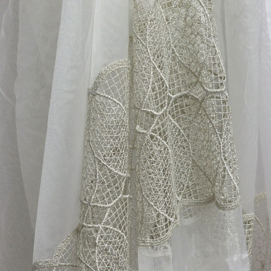 Venüs V-41 Wholesale Brode Embroidered Tulle Curtain Fabrics Living Room and Bedroom Curtains 5 Models 100% Polyester