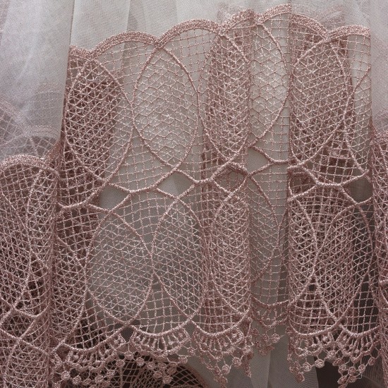 Venüs V-42 Wholesale Brode Embroidered Tulle Curtain Fabrics Living Room and Bedroom Curtains 5 Models 100% Polyester