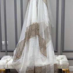 Venüs V-44 Wholesale Brode Embroidered Tulle Curtain Fabrics Living Room and Bedroom Curtains 5 Models 100% Polyester