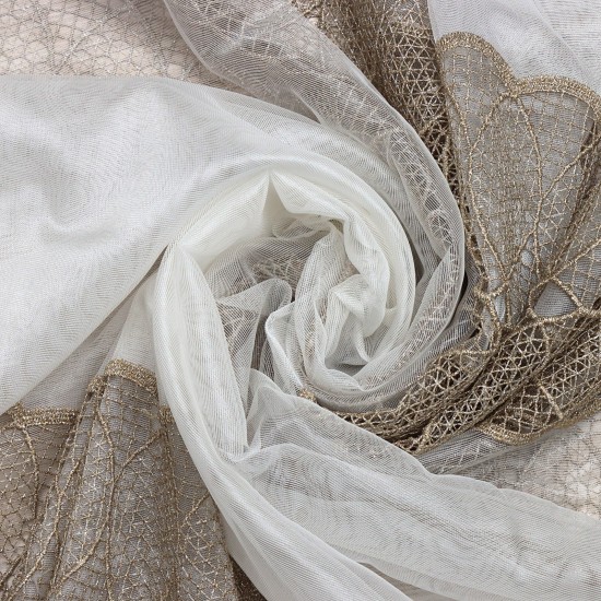 Venüs V-44 Wholesale Brode Embroidered Tulle Curtain Fabrics Living Room and Bedroom Curtains 5 Models 100% Polyester