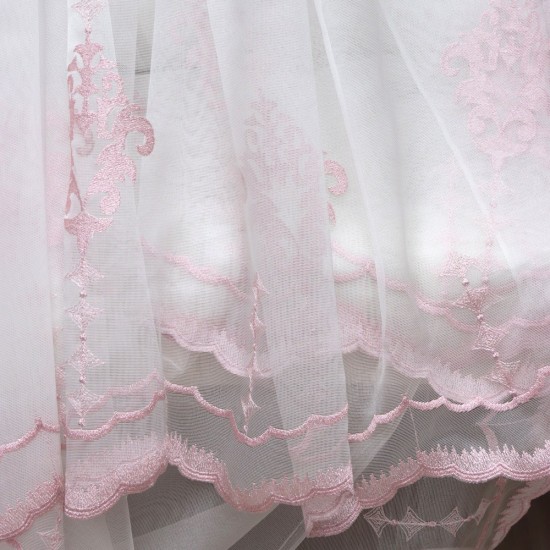 Newcity V-7 Wholesale Embroidered Brode Tulle Curtain Fabrics Living Room and Bedroom Curtains 4 Models 100% Polyester