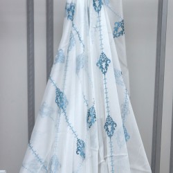Newcity V-8 Wholesale Embroidered Brode Tulle Curtain Fabrics Living Room and Bedroom Curtains 4 Models 100% Polyester