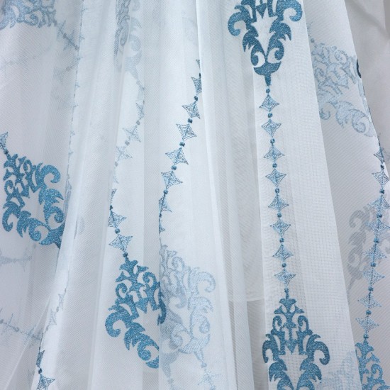 Newcity V-8 Wholesale Embroidered Brode Tulle Curtain Fabrics Living Room and Bedroom Curtains 4 Models 100% Polyester