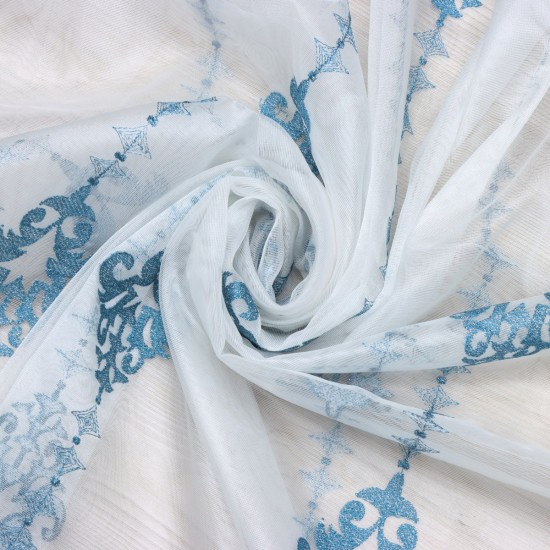 Newcity V-8 Wholesale Embroidered Brode Tulle Curtain Fabrics Living Room and Bedroom Curtains 4 Models 100% Polyester