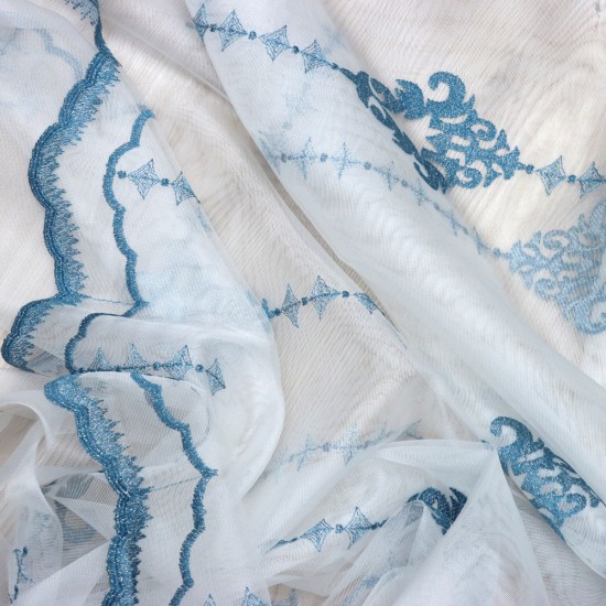 Newcity V-8 Wholesale Embroidered Brode Tulle Curtain Fabrics Living Room and Bedroom Curtains 4 Models 100% Polyester