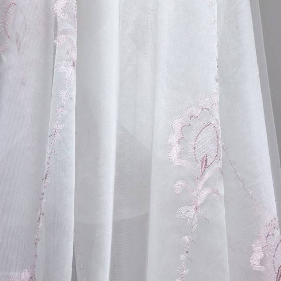 Cloud V-3 Wholesale Embroidered Tulle Curtain Fabrics Living Room and Bedroom Curtains 4 Models 100% Polyester