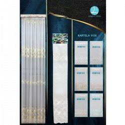 8136 Color Chart Transparent Decorative Tulle Curtain Fabric 100% Polyester 6 Models