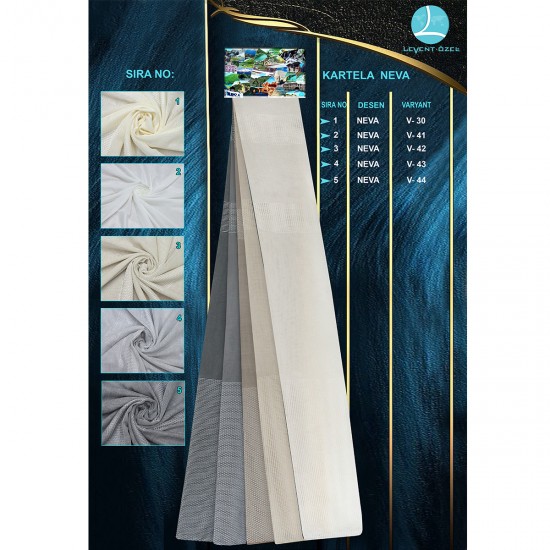 Neva Color Chart Wholesale Decorative Linen Tulle Curtain Fabrics Living Room and Bedroom Curtains 5 Models 100% Polyester