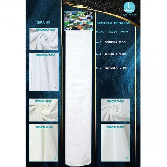 Serussa Color Chart Wholesale Linen Tulle Curtain Fabrics Living Room and Bedroom Curtains 3 Models 100% Polyester